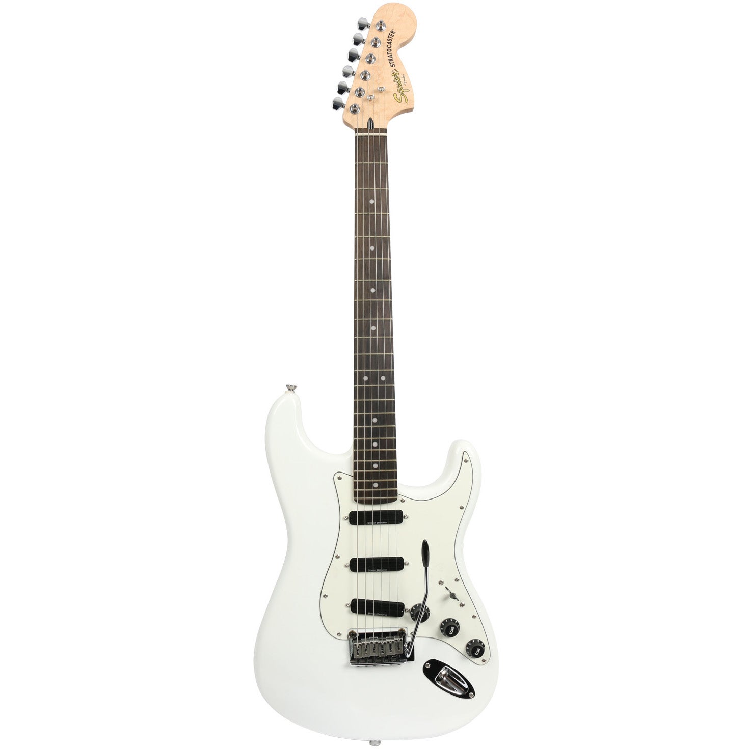 Squier Deluxe Hot Rails Strat Olympic White RW | Bax Music