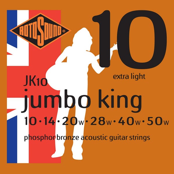 Rotosound JK10 Jumbo King set westerngitaarsnaren 010 - 050