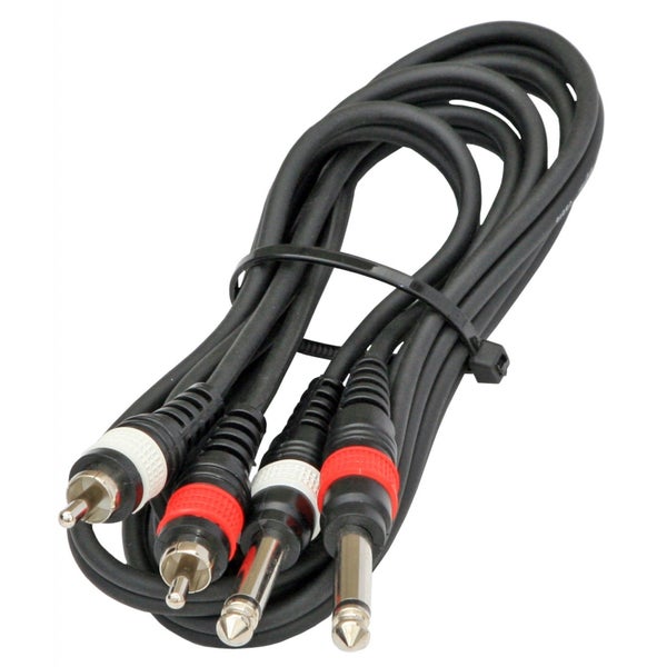 JB systems 2-0430 2x jack TS 6.3 male - 2x RCA male 1.5 meter