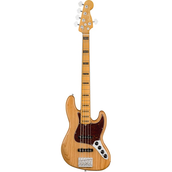 Fender American Ultra Jazz Bass V Aged Natural MN met koffer