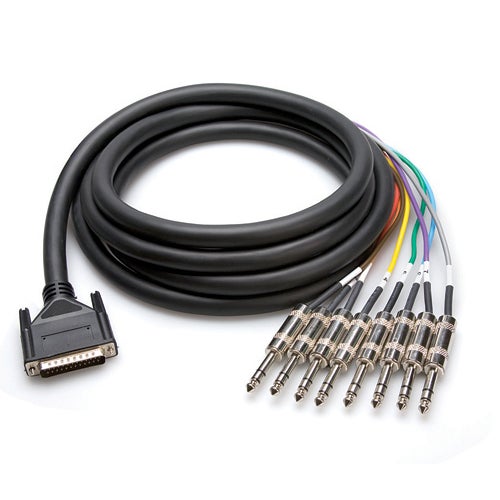 Hosa DTP-807 DB25 <> 6.3mm TRS-jack 7m multikabel analoog