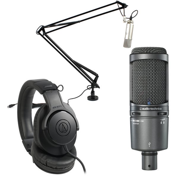 Audio Technica AT2020USB+ set met ATH-M20x en IVA 08 USB