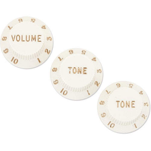 Fender knoppen voor Stratocaster parchment (set van 3)
