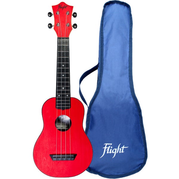 Flight Travel Series TUS35 Red sopraan ukelele met gigbag