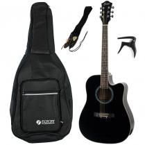 Fazley FE118CBK elektrisch akoestische westerngitaar + gigbag + strap + capo