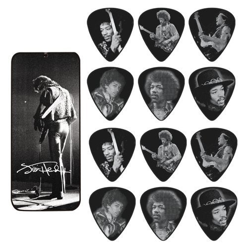 Dunlop JH-PT06H Jimi Hendrix Silver ask med mediumplektrum