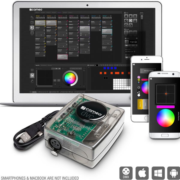 Cameo DVC 512-kanaals USB naar DMX interface met bedieningssoftware