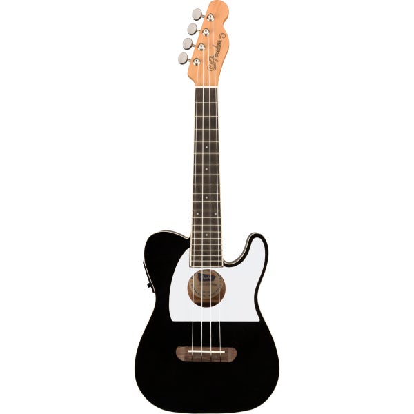 Fender Fullerton Tele Uke Black elektrisch-akoestische concert ukelele