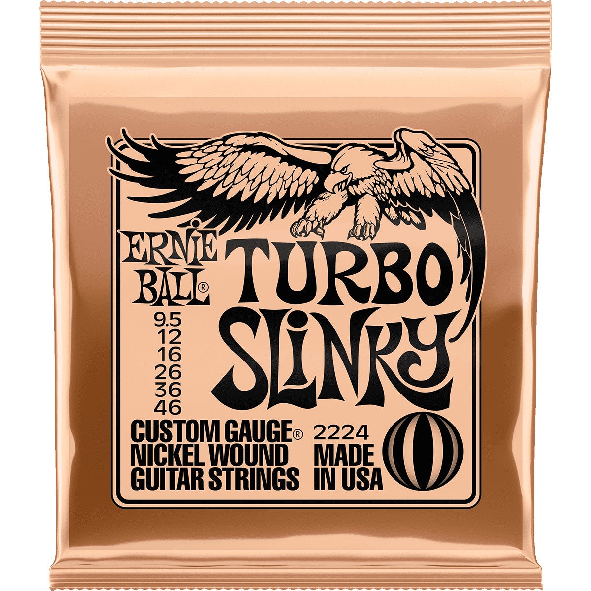 Ernie Ball 2224 Turbo Slinky strängset för elgitarr