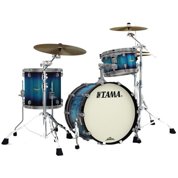 Tama Starclassic Maple Molten Electric Blue Burst Smoked Black Nickel 3d. shellset