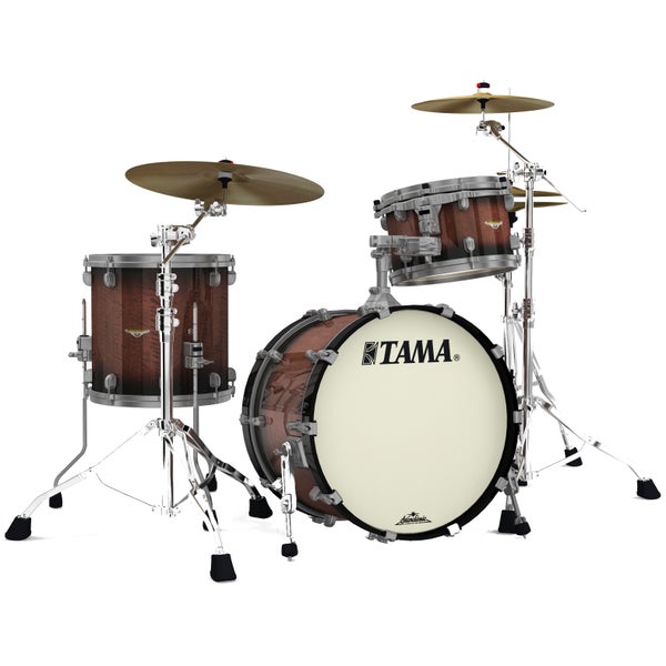 Tama Starclassic Maple Tobacco Sunburst Movingui Smoked Black Nickel 3d. shellset
