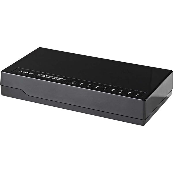 Nedis NSWH8P100BK Gigabit netwerkswitch met 8 poorten
