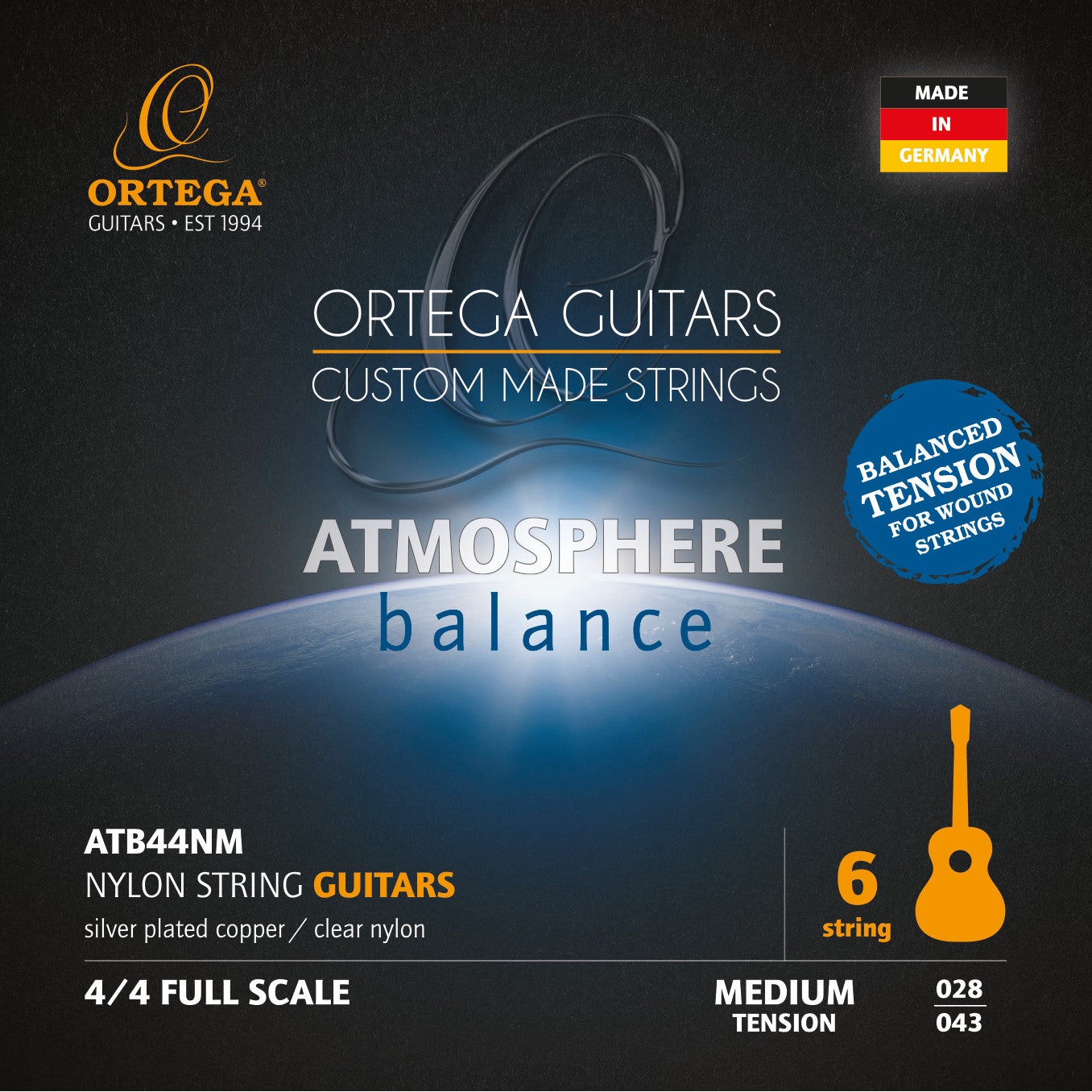 Ortega Atmosphere Balance Series ATB44NM normal tension strängset för klassisk gitarr