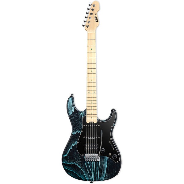 ESP Original Series Snapper CTM Drift Wood Black with Blue Filler met koffer