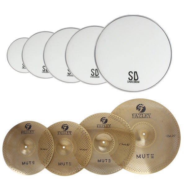 SpareDrum Fusion Set gaasvellen met Fazley Mute bekkenset goud