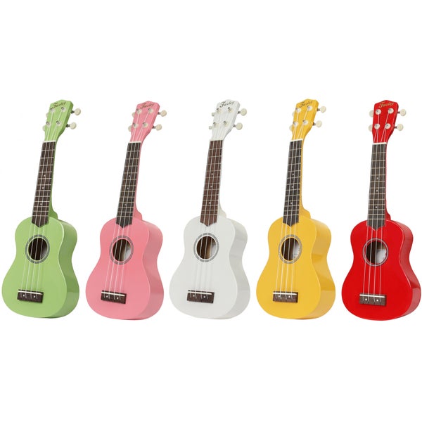 Fazley K21-W Multi-Colour Pack van 5 sopraan ukeleles