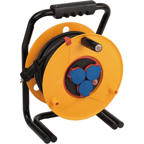 Brennenstuhl Brobusta 1312600 kabelhaspel met 3 geaarde stopcontacten 25m