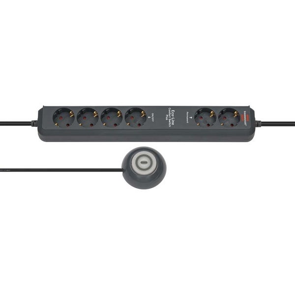 Brennenstuhl ECO-Line 1159560516 6-voudige stekkerdoos met voetschakelaar antraciet