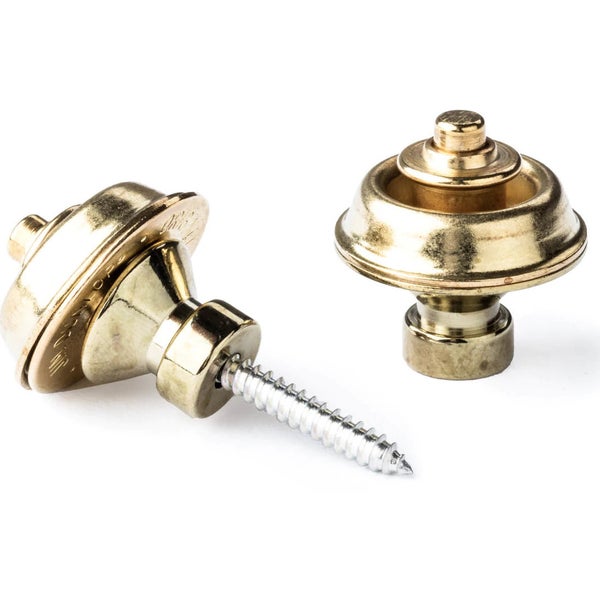 Dunlop SLS1502BR Straplok Strap Retainers Traditional Brass