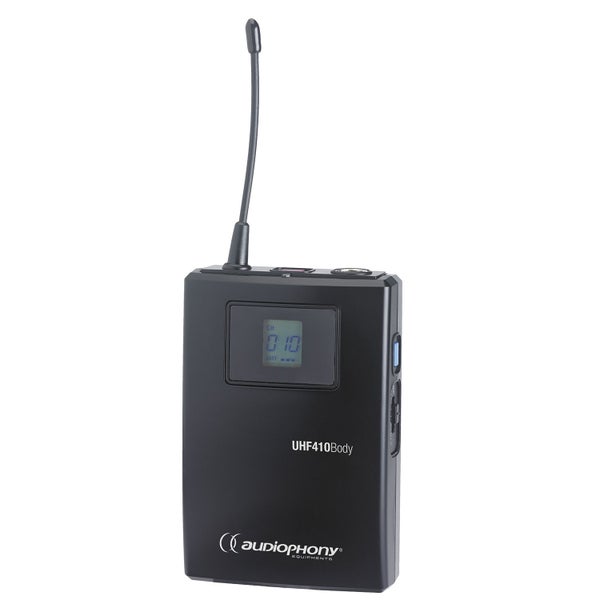 Audiophony UHF410-Body beltpack zender 823-832 en 863-865 MHz