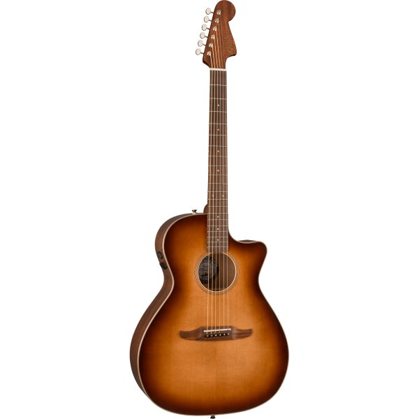 Fender Newporter Classic Gloss Aged Cognac Burst elektrisch-akoestische westerngitaar met gigbag