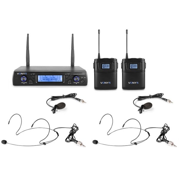 Vonyx WM62B draadloos systeem met twee bodypacks (863 - 865 MHz)