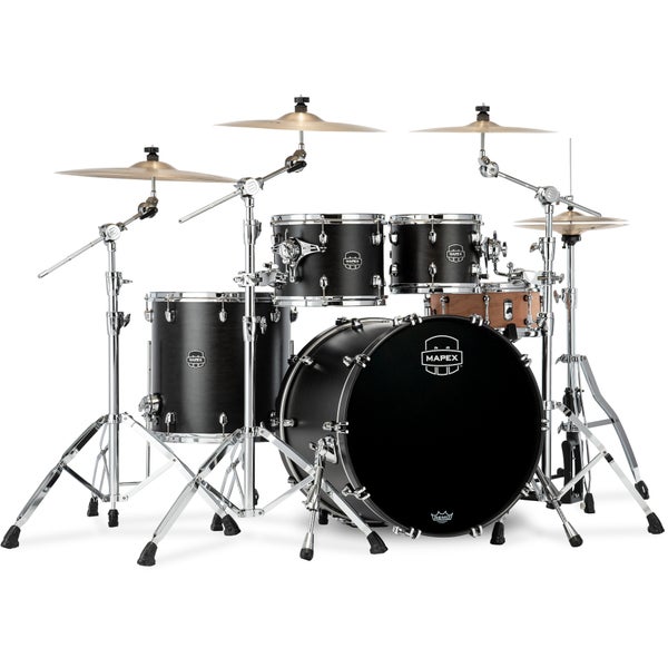 Mapex Saturn SR529XFB Satin Black 4-delige rock shellset