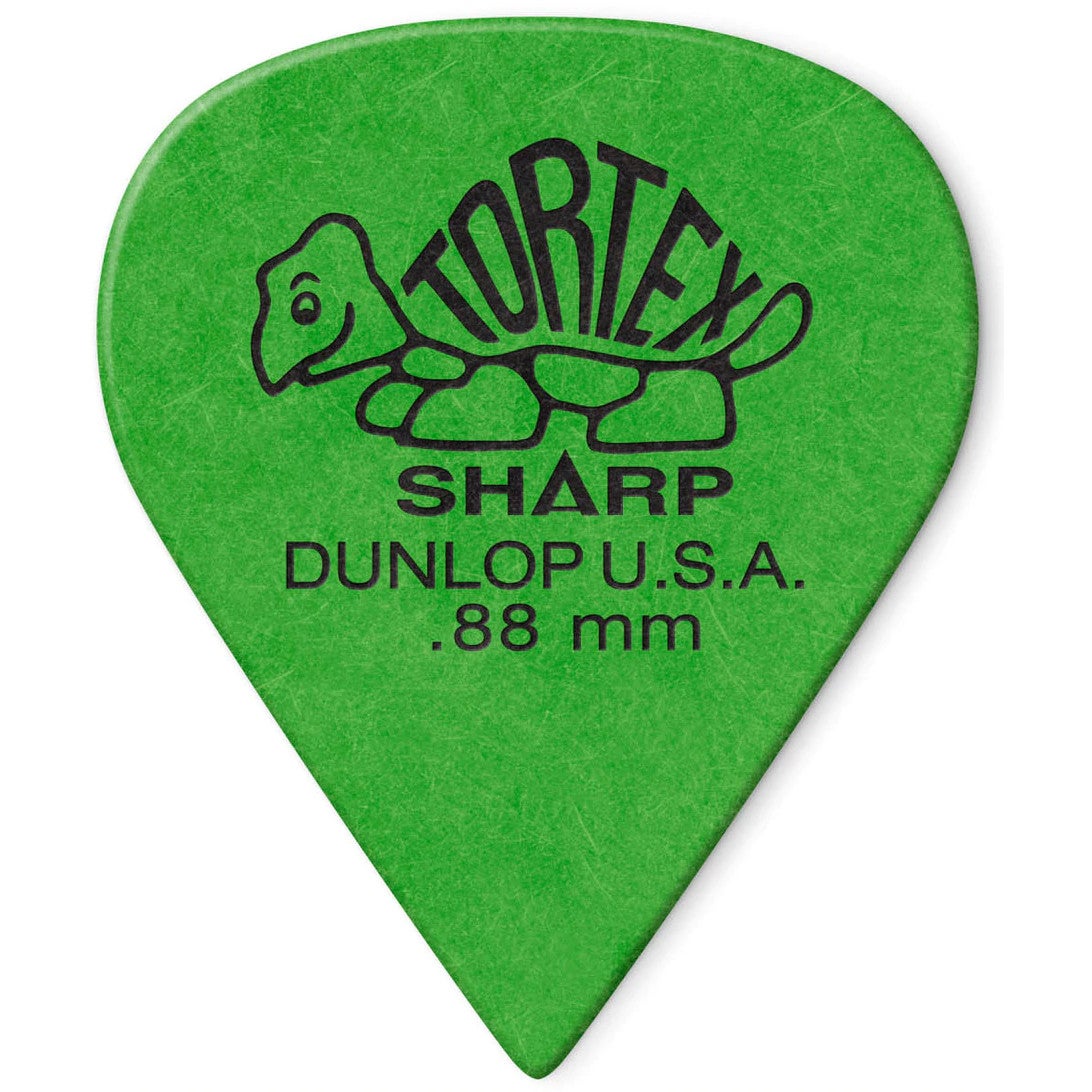 Dunlop 412P088 Tortex Sharp Pick 0.88 mm Plectrums (Pack of 12)