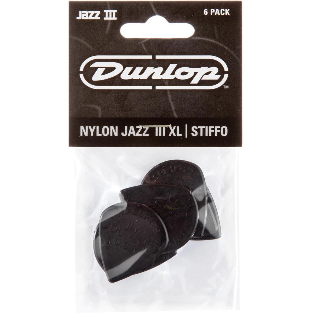 Dunlop Jazz III XL Stiffo 1.38mm 24-pack of Plectrums (Black)