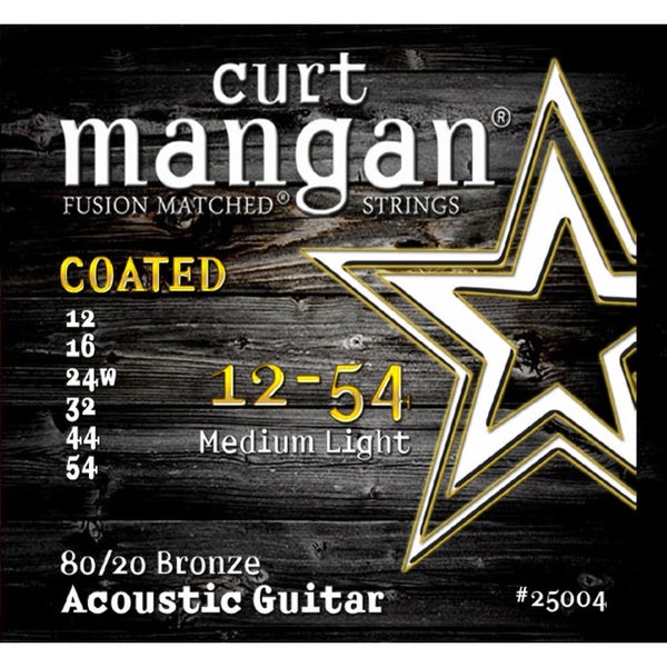 Curt Mangan 80/20 Bronze Coated 12-56 snarenset voor staalsnarige akoestische gitaar