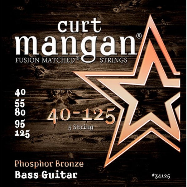 Curt Mangan Phosphor Bronze 40-125 5-String snarenset voor 5-snarige akoestische basgitaar