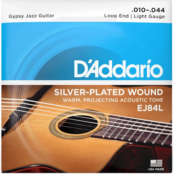 D'Addario EJ84L loop end snarenset voor gypsy jazz gitaar
