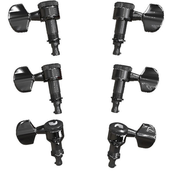 D'Addario PWAT-332L Auto-Trim Tuning Machines 3 + 3 Setup zwart