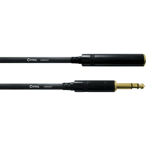 Cordial CFM10VK verlengkabel hoofdtelefoon 6.3 mm TRS jack 10m