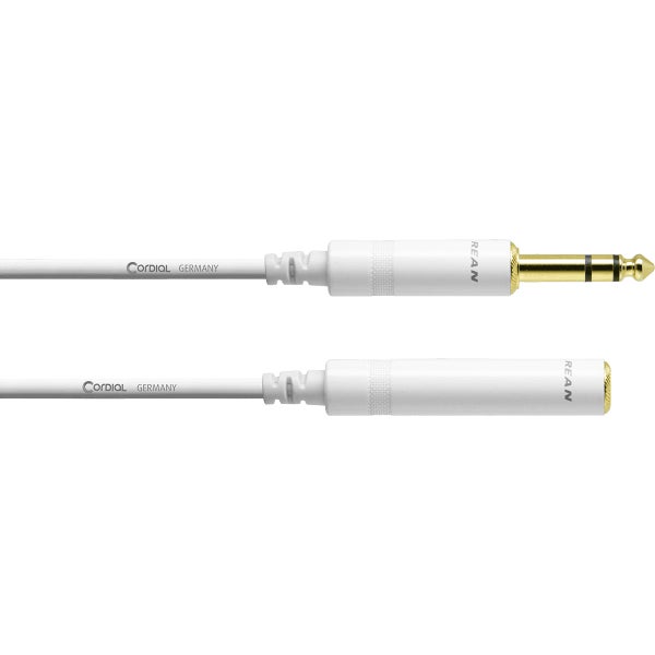 Cordial CFM3VK-SNOW verlengkabel hoofdtelefoon 6.3 mm TRS jack 3m wit