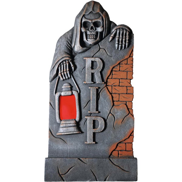 Europalms halloween figuur grafsteen met verlichte lantaarn