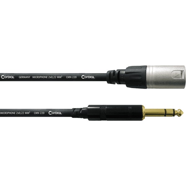 Cordial CFM0.3MV Intro verloopkabel XLR male - 6.3mm TRS jack 0.3m