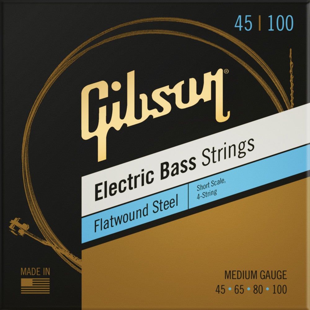 Gibson Flatwound Steel Short Scale Medium Electric Bass Guitar Strings