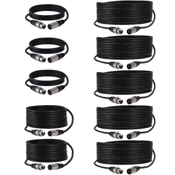 Devine MIC100 microfoonkabel set  (3 x 1.5m, 2 x 5m, 5 x 10m)