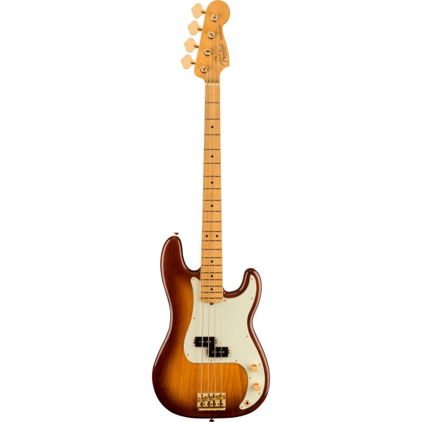 Fender 75th Anniversary Commemorative Precision Bass 2-Color Bourbon Burst MN elektrische basgitaar met koffer