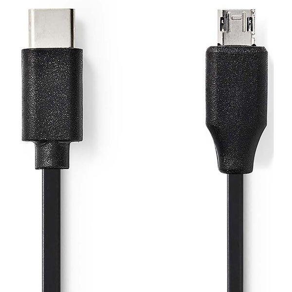 Nedis CCGP60750BK10 USB-kabel USB-C male naar USB B-micro male 1m