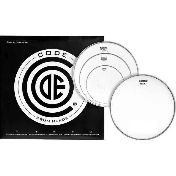 Code Drum Heads TPSIGCTDF Signal Fusion Pack 10-12-14 inch coated tomvellen + 14 inch coated snaredrumvel