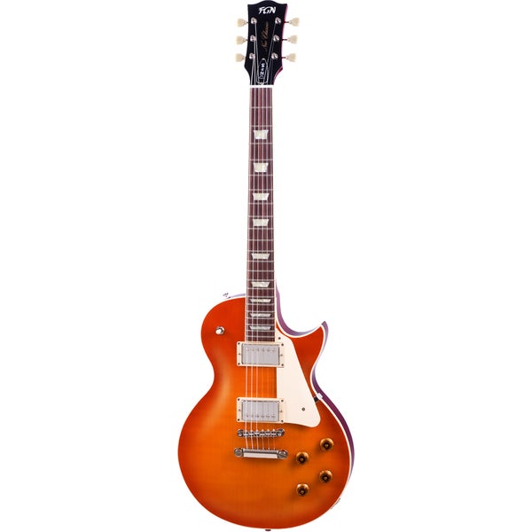 FGN Guitars Neo Classic LS10 Faded Cherry Burst elektrische gitaar met gigbag