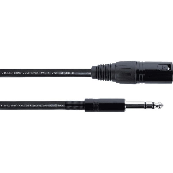 Cordial EM0.5MV Elements verloopkabel XLR male - 6.3mm TRS jack 0.5m