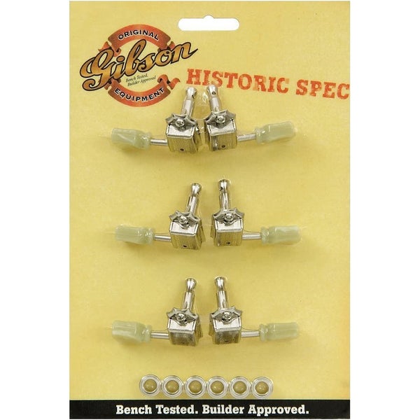 Gibson Deluxe Reissue-Style Tuner Set Nickel stemmechanieken voor gitaar (set van 6)