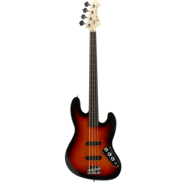Fazley FJB218SB-FL Sunburst elektrische fretloze basgitaar