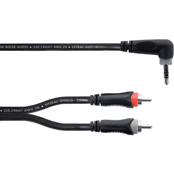 Cordial EY1WRCC Elements kabel haakse 3.5mm TRS jack - 2x RCA 1m