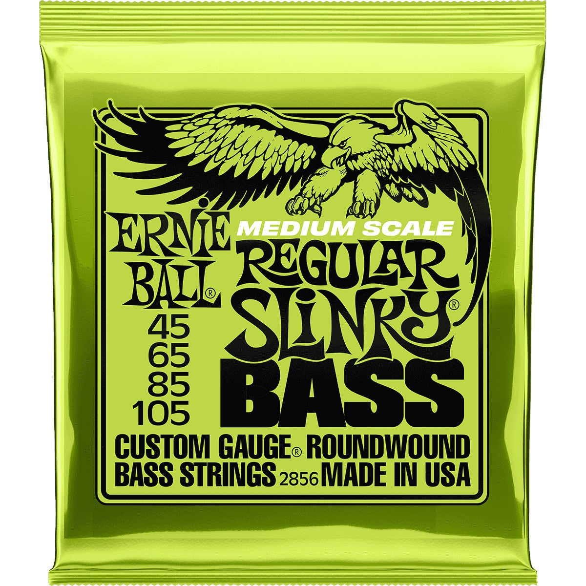 Ernie Ball 2856 Medium Scale Regular Slinky Bass Electric Bass Guitar Strings (.45 - .105)
