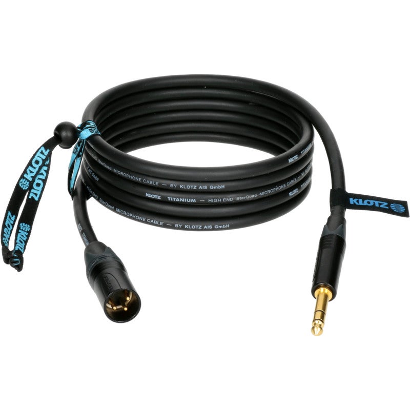 Klotz TI-MMS1000 Titanium Starquad 3p M XLR to 6.35mm Jack, 10m