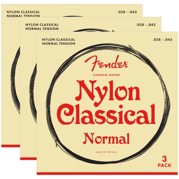 Fender 100 Nylon Tie End 3-pack snarenset voor  klassieke gitaar